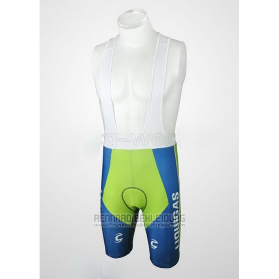 2010 Fahrradbekleidung Liquigas Doimo Blau und Grun Trikot Kurzarm und Tragerhose